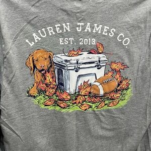 Lauren James Light Gray Fall Theme Tee
